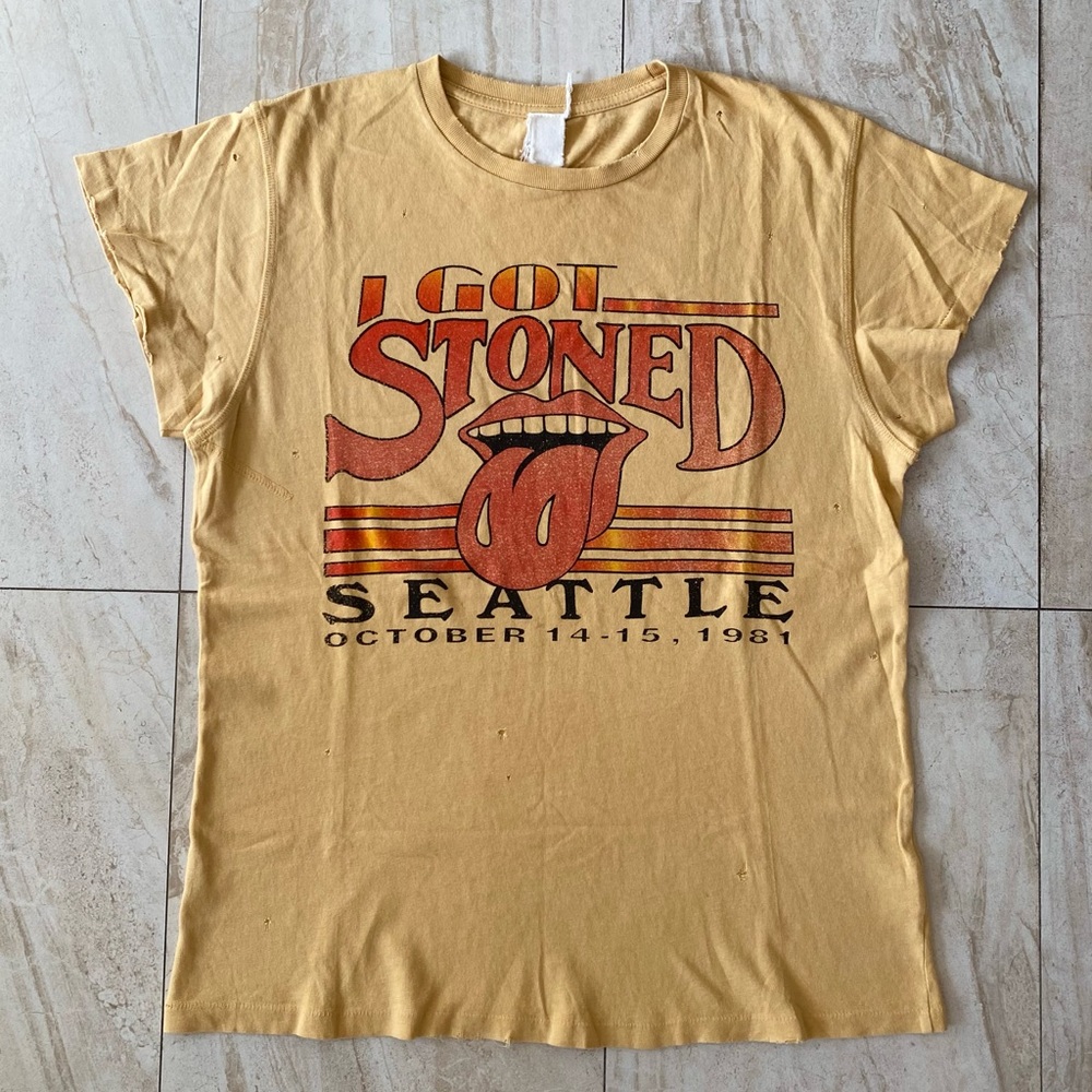 RARE MadeWorn “I Got Stoned” Rolling Stones Seattle October 14-15, 1981 Shirt